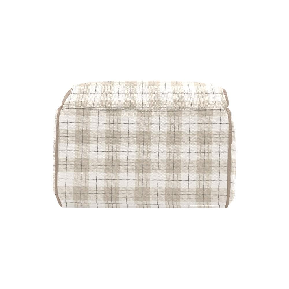 Neutral Plaid Personalized Diaper Bag
