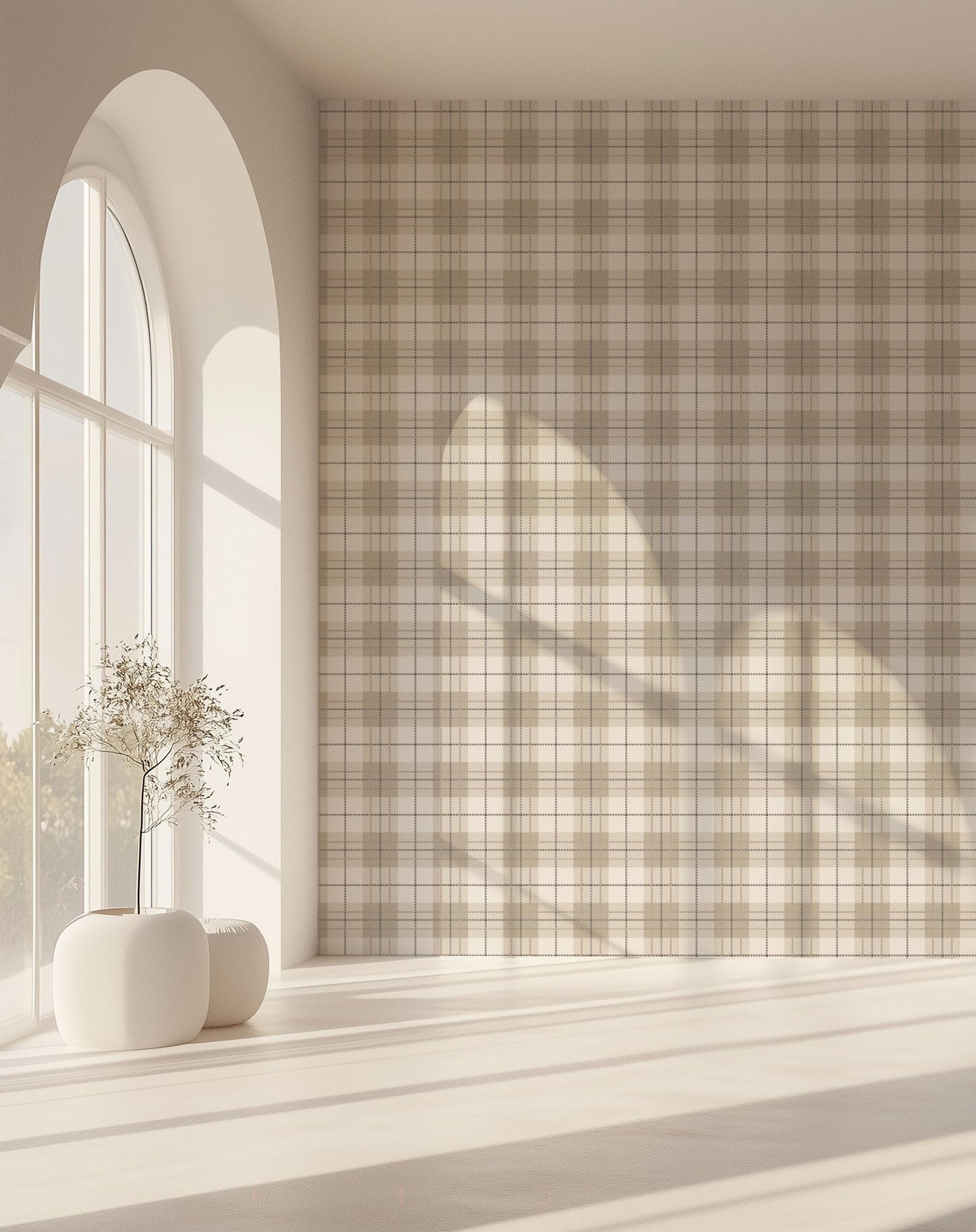 Neutral Plaid Wallpaper