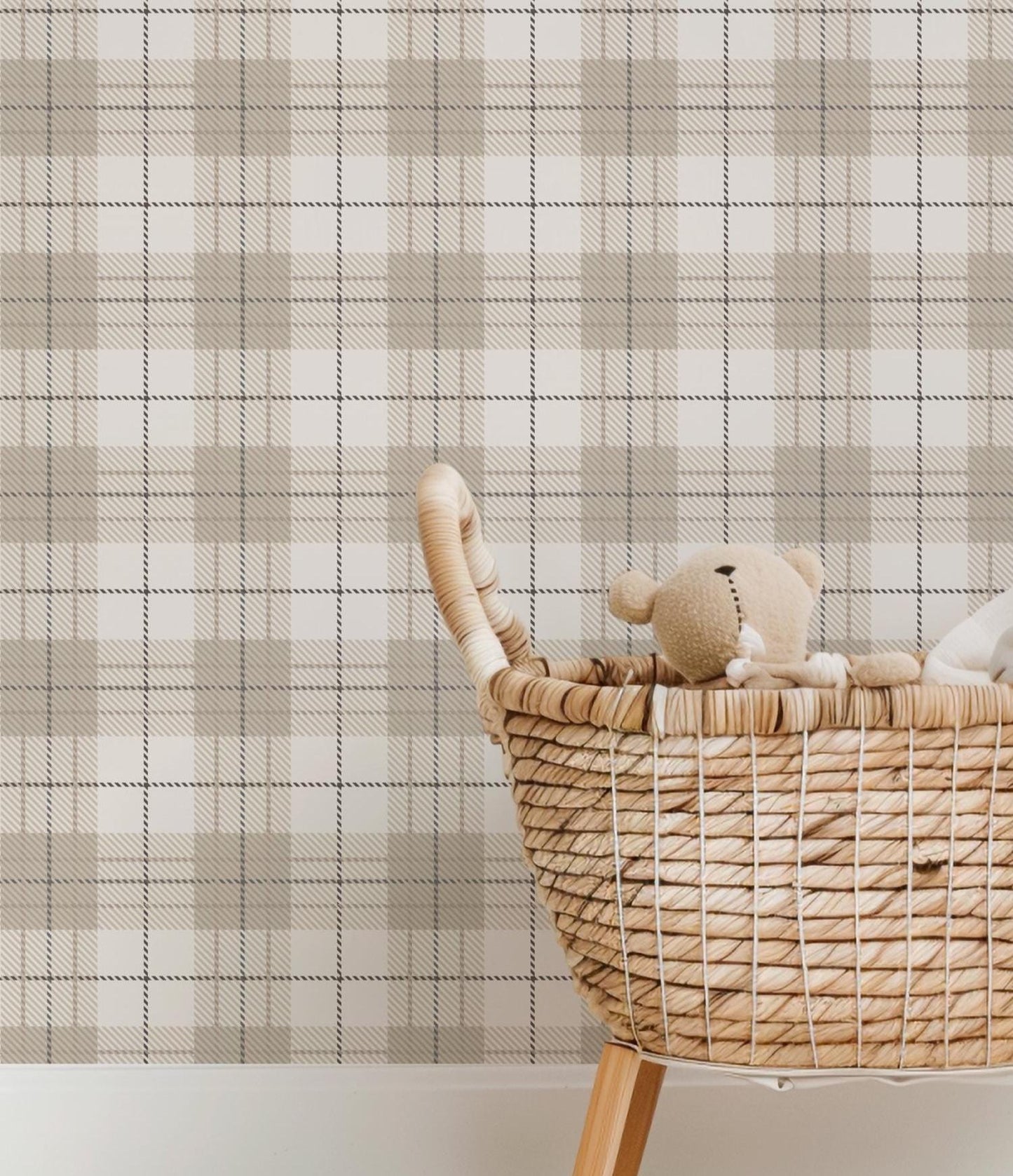 Neutral Plaid Wallpaper