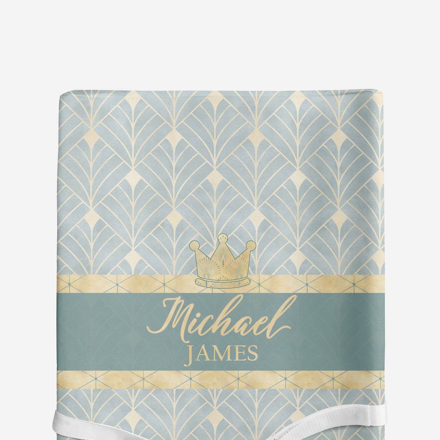 Royal Green Personalized Crib Sheet for Boy