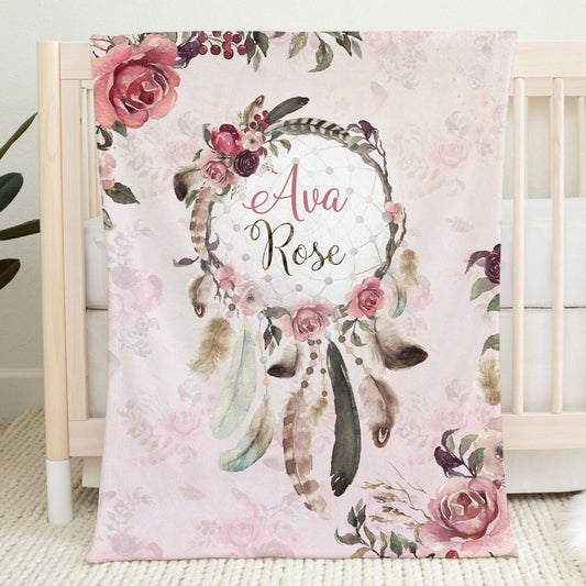 Dreamcatcher Personalized Blanket for Girl