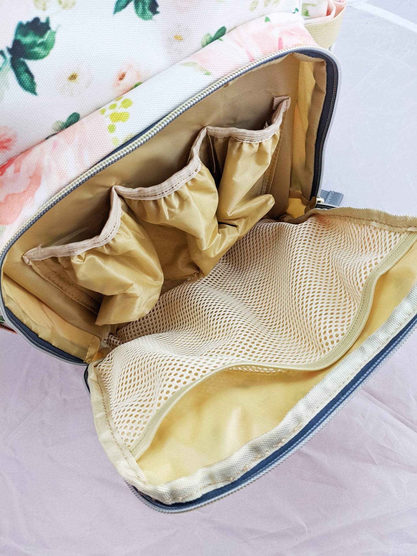Blush Florals with Elephant Personalized Diaper Bag