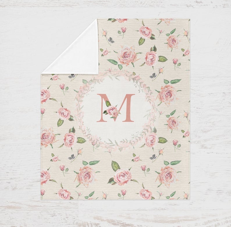 Vintage Roses Personalized Diaper Bag