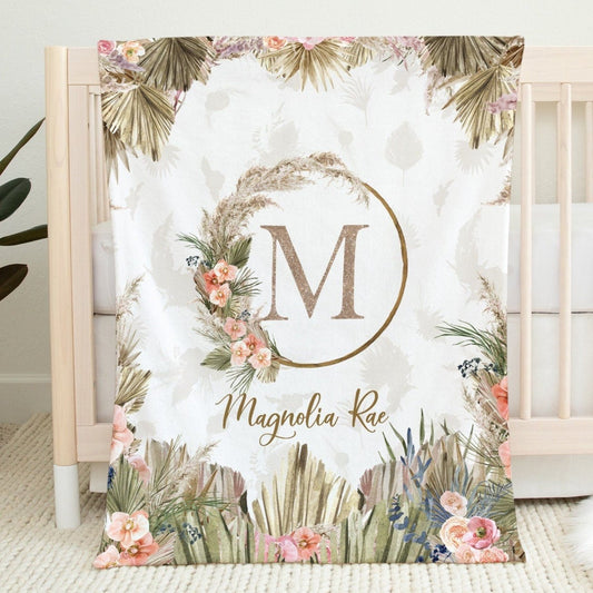 Dry Grass Personalized Blanket for Girl