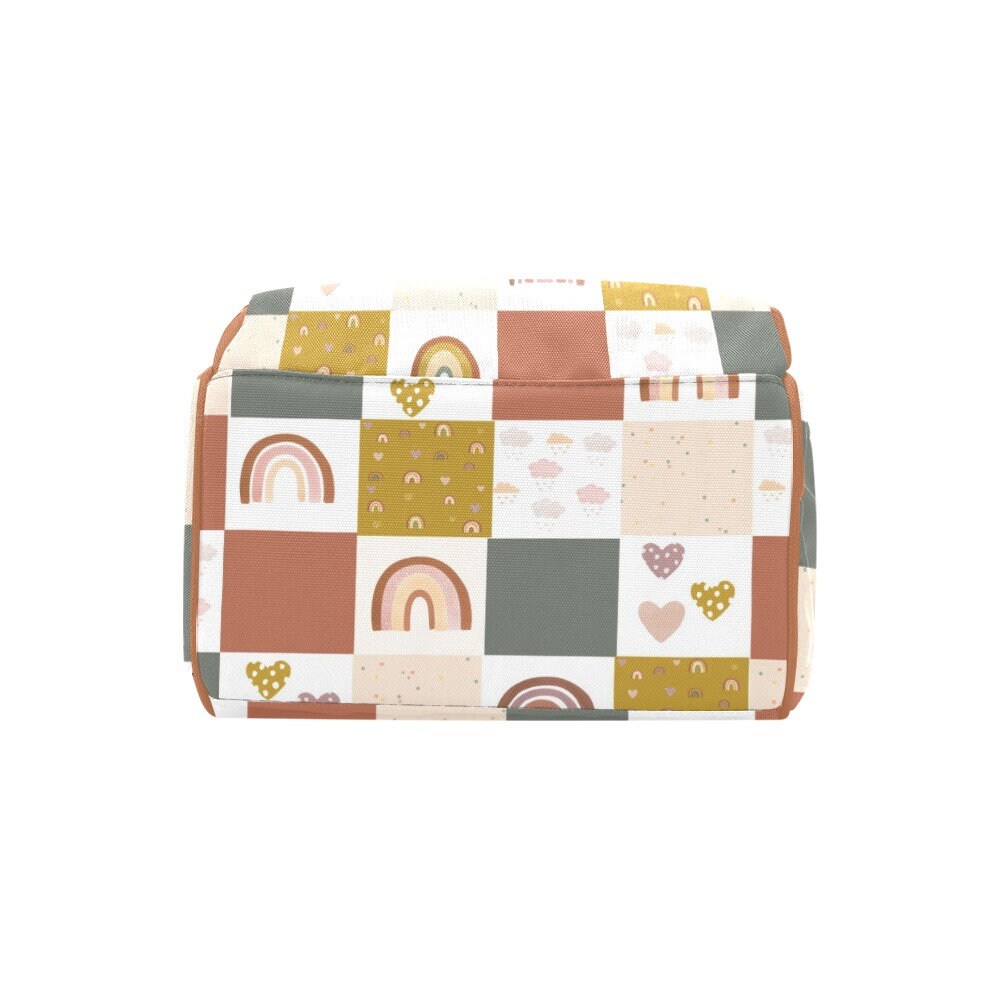 Rainbows Patchwork Personalized Diaper Bag