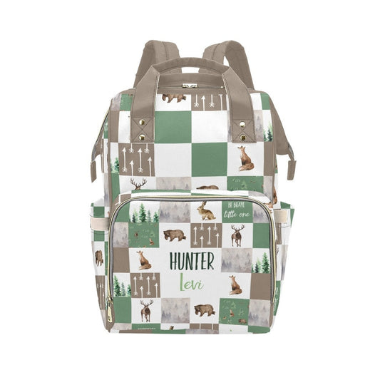 Forest Animals Patchwork Personalized Diaper Bag