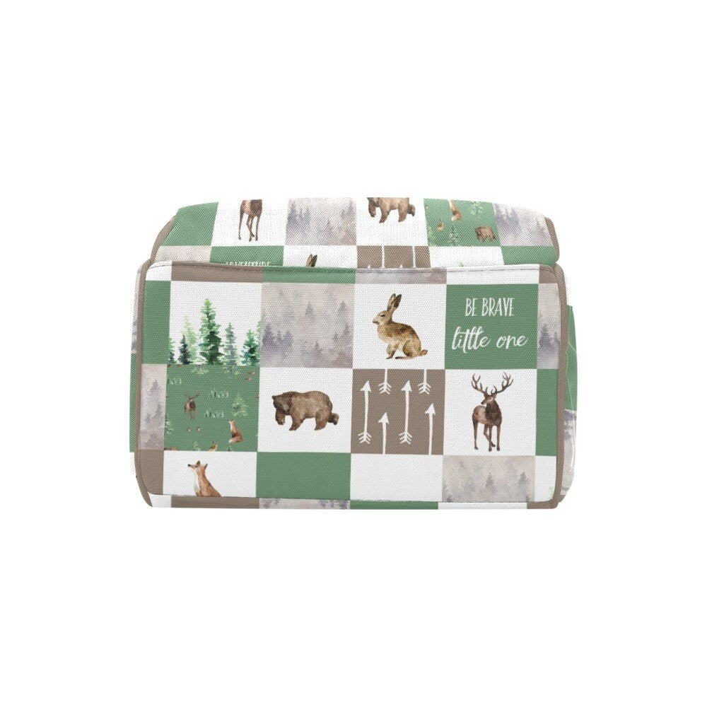 Forest Animals Patchwork Personalized Diaper Bag