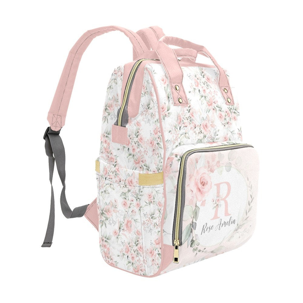 Gentle Pink Personalized Diaper Bag