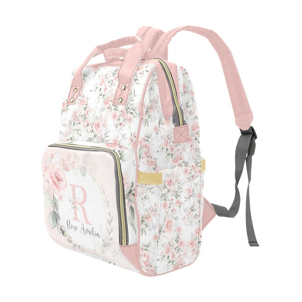Gentle Pink Personalized Diaper Bag
