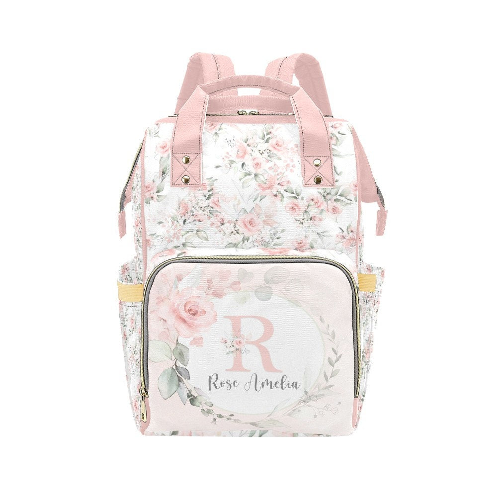 Gentle Pink Personalized Diaper Bag