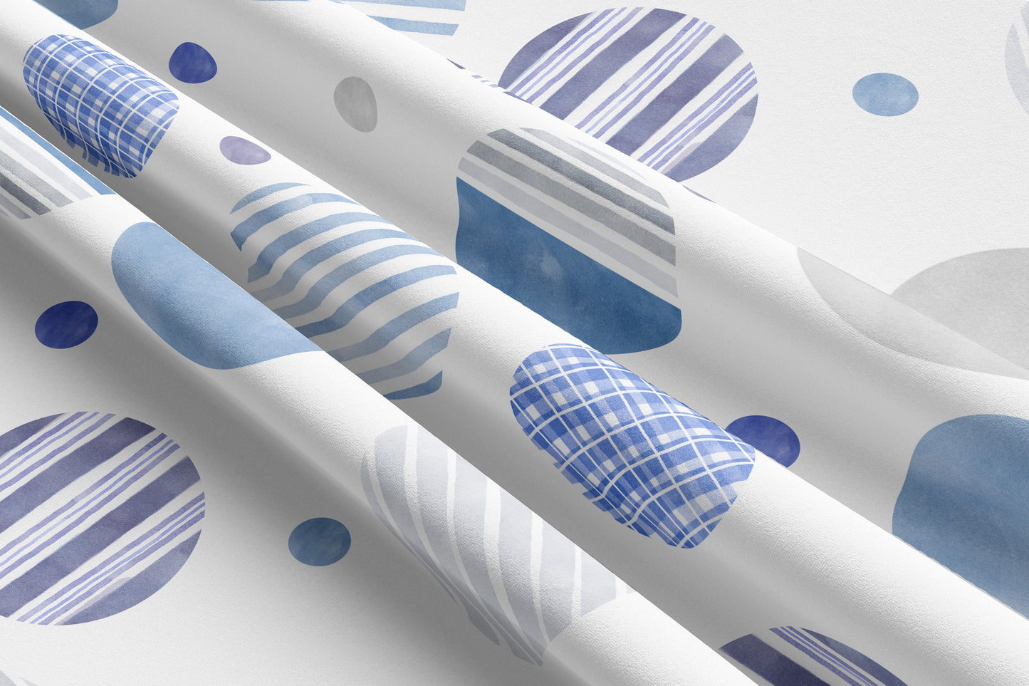 Dotted Blue Blackout Curtains