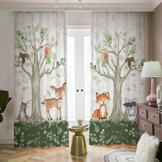 Woodland Blackout Curtains for Boy's Room