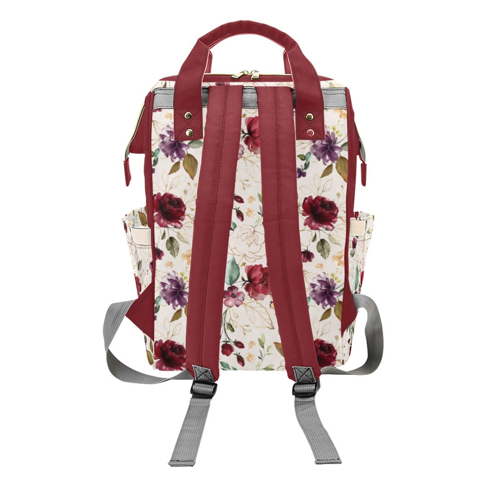 Burgundy Personalized Diaper Bag