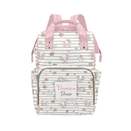 Happy Elephants Personalized Diaper Bag