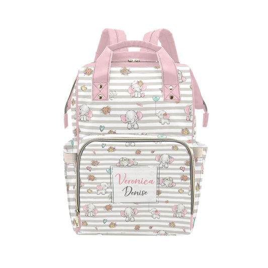 Elephants Personalized Diaper Bag