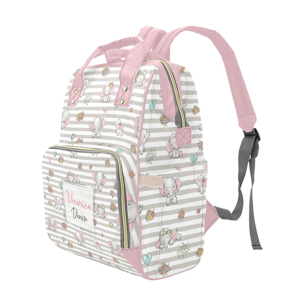 Happy Elephants Personalized Diaper Bag