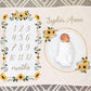 Hello Sunshine Sunflower Milestone Blanket for Girl