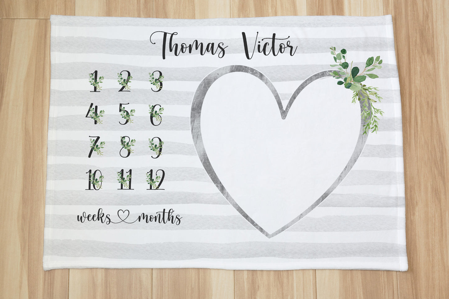 Greenery Milestone Baby Blanket