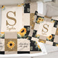 Hello Sunshine Sunflower Monogrammed Quilt Inspired Pillow for Girl