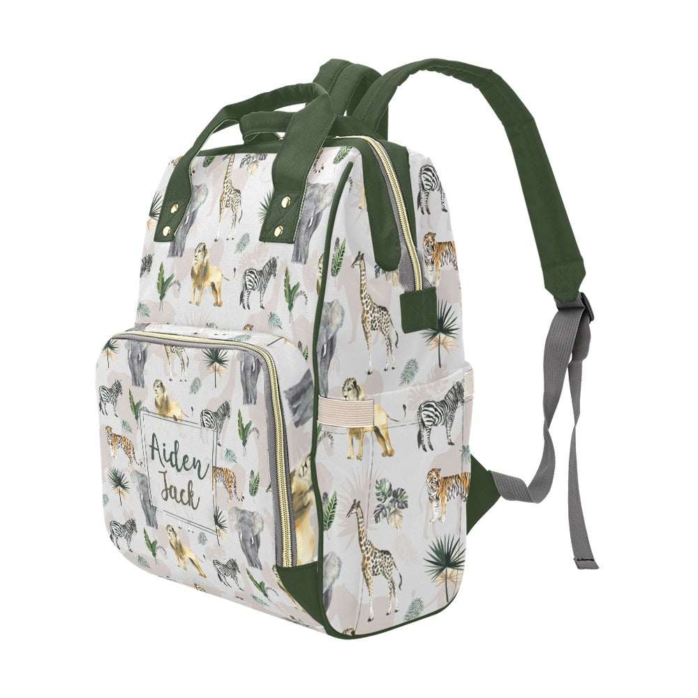 Safari Animals Personalized Diaper Bag