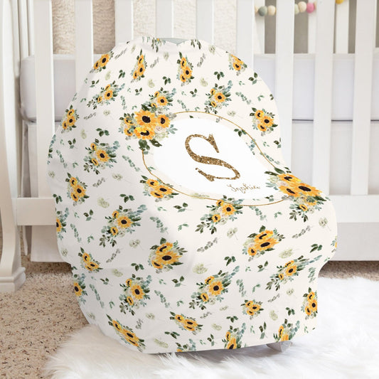 Hello Sunshine Sunflower Car Seat Cover for Girl