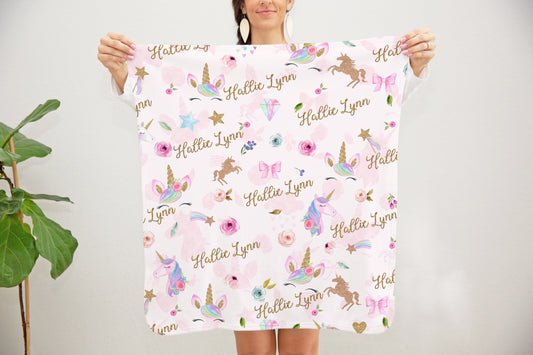 Magical Unicorns Swaddle Blanket for Girl