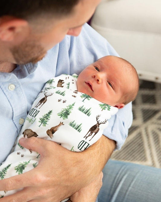 Forest Animals Swaddle Blanket for Boy