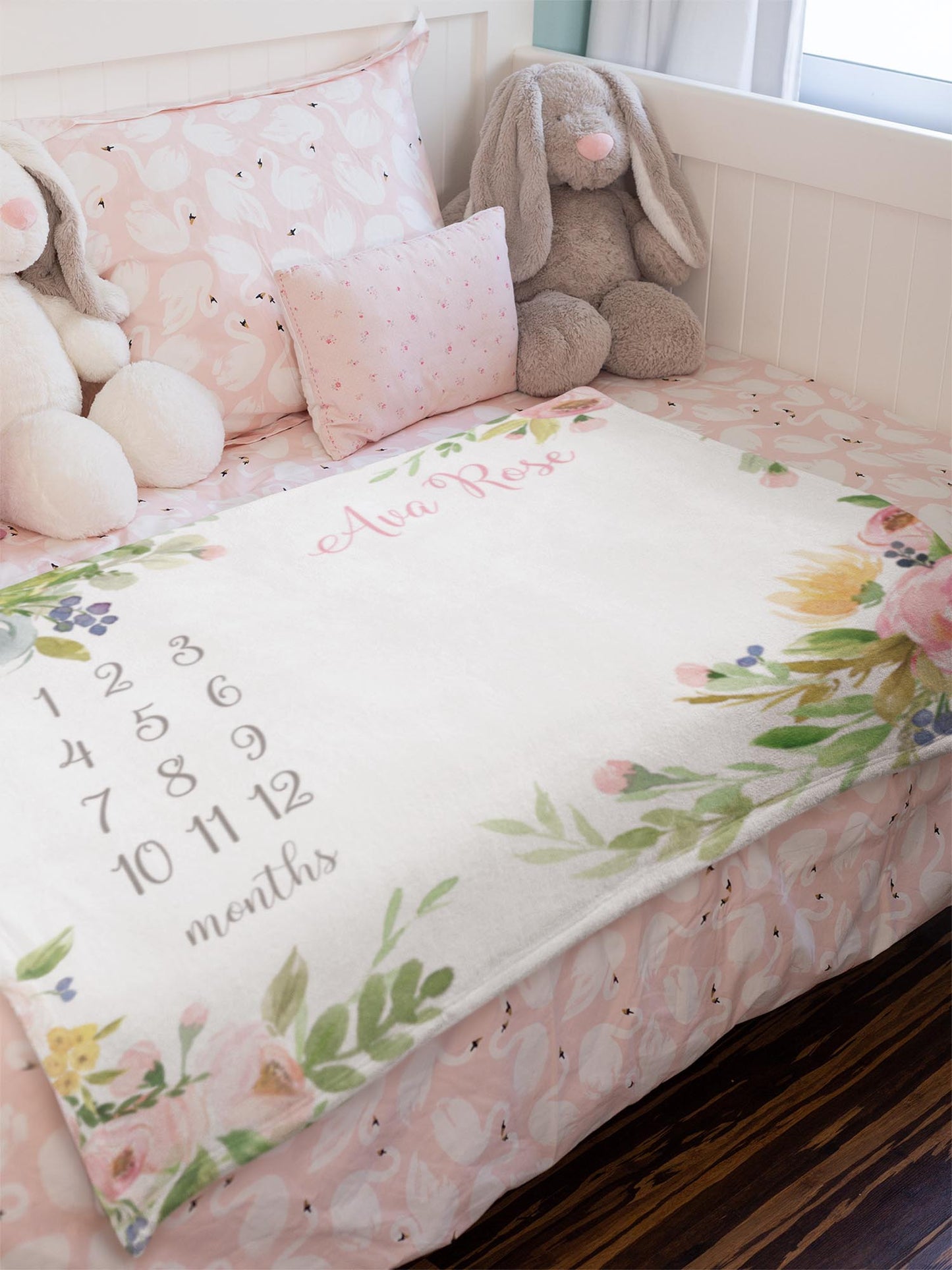 Summer Meadow Milestone Blanket for Girl