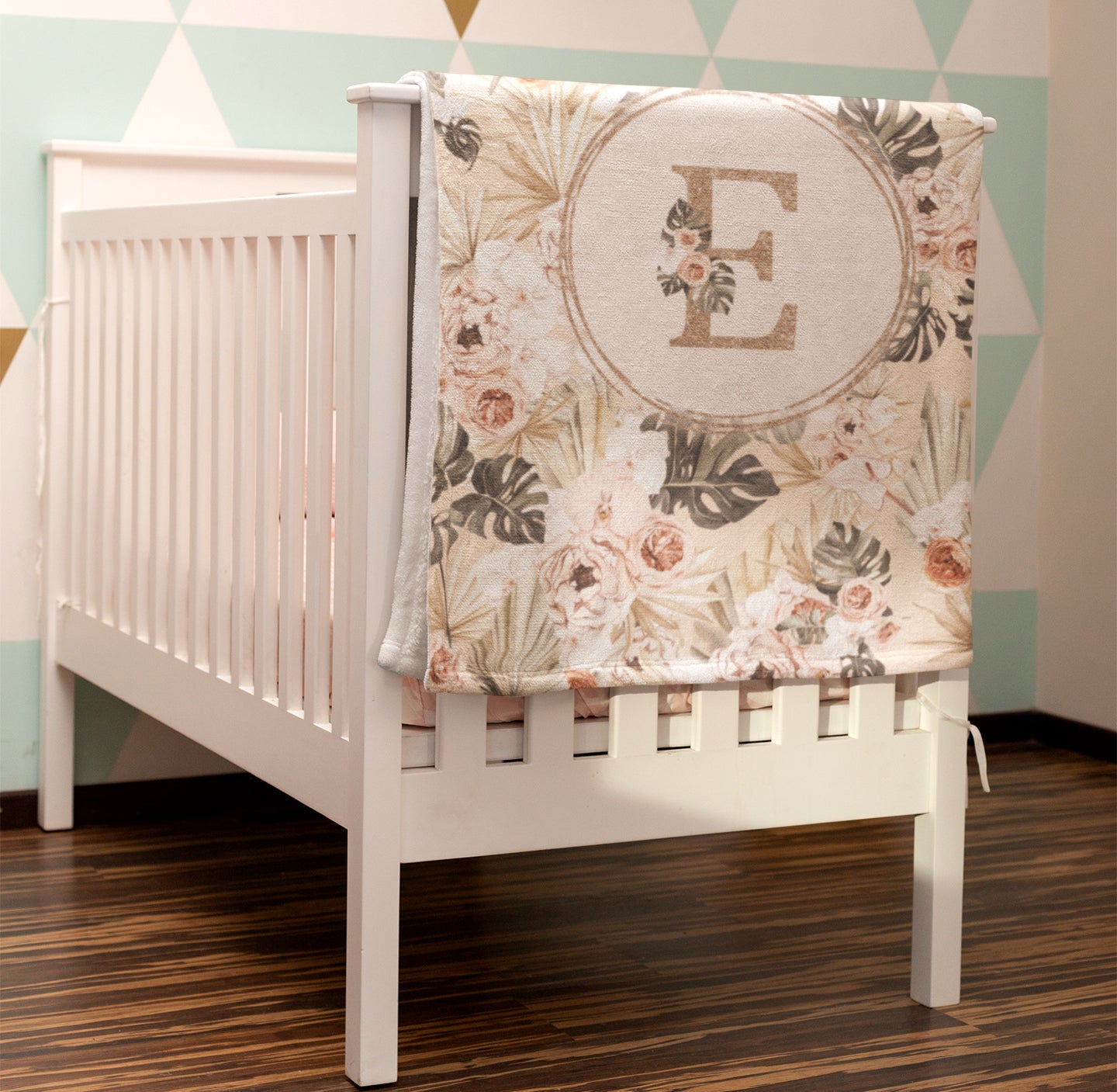 Modern Tropics Monogrammed Blanket for Girl