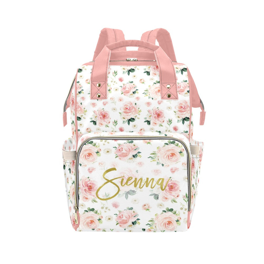 Blush Florals Personalized Diaper Bag