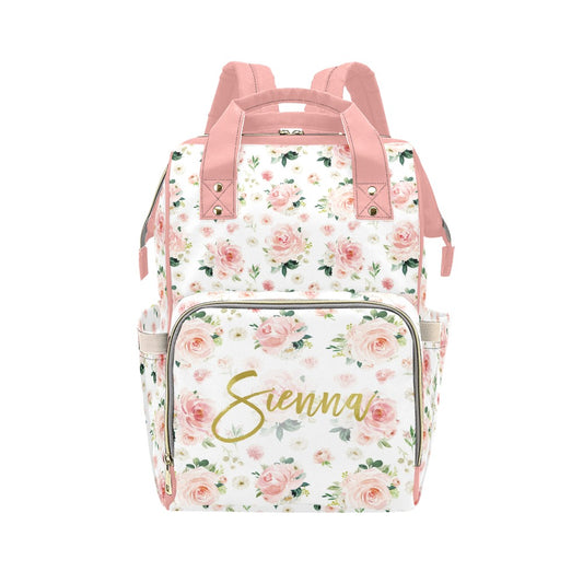 Blush Florals Personalized Diaper Bag
