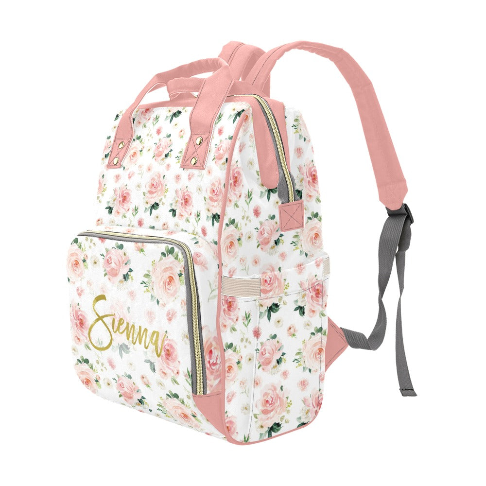 Blush Florals Personalized Diaper Bag