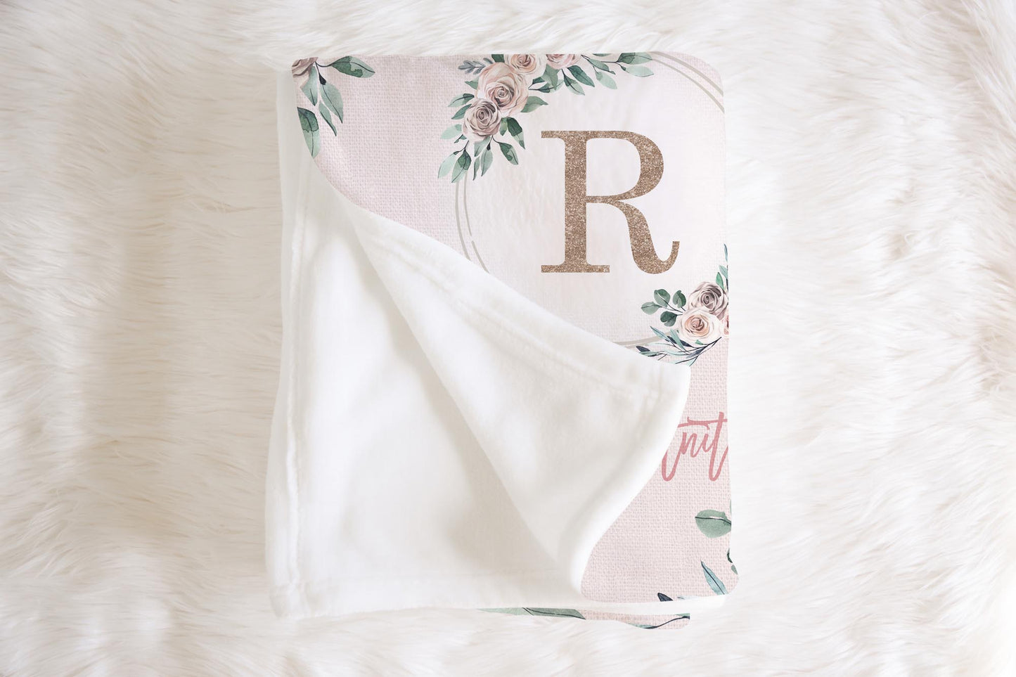 Modern Boho Monogrammed Blanket for Girl