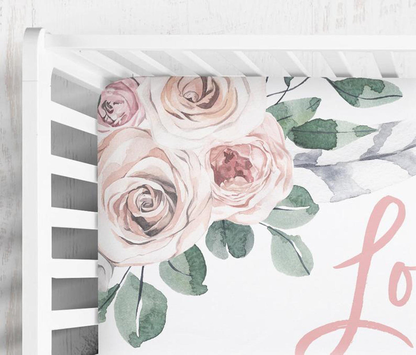 Modern Boho Personalized Crib Sheet for Girl