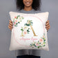 Blush Florals Monogramed Pillow for Girl