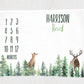 Forest Animals Woodland Milestone Blanket for Boy