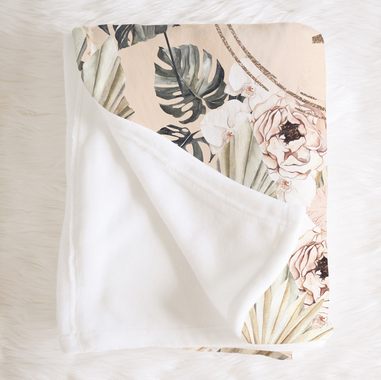 Modern Tropics Monogrammed Blanket for Girl