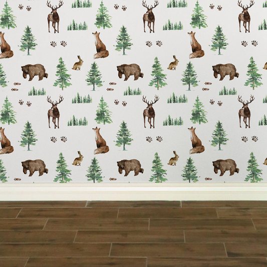 Forest Animals Wallpaper for Boy's Room