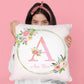 Summer Meadow Monogramed Pillow for Girl