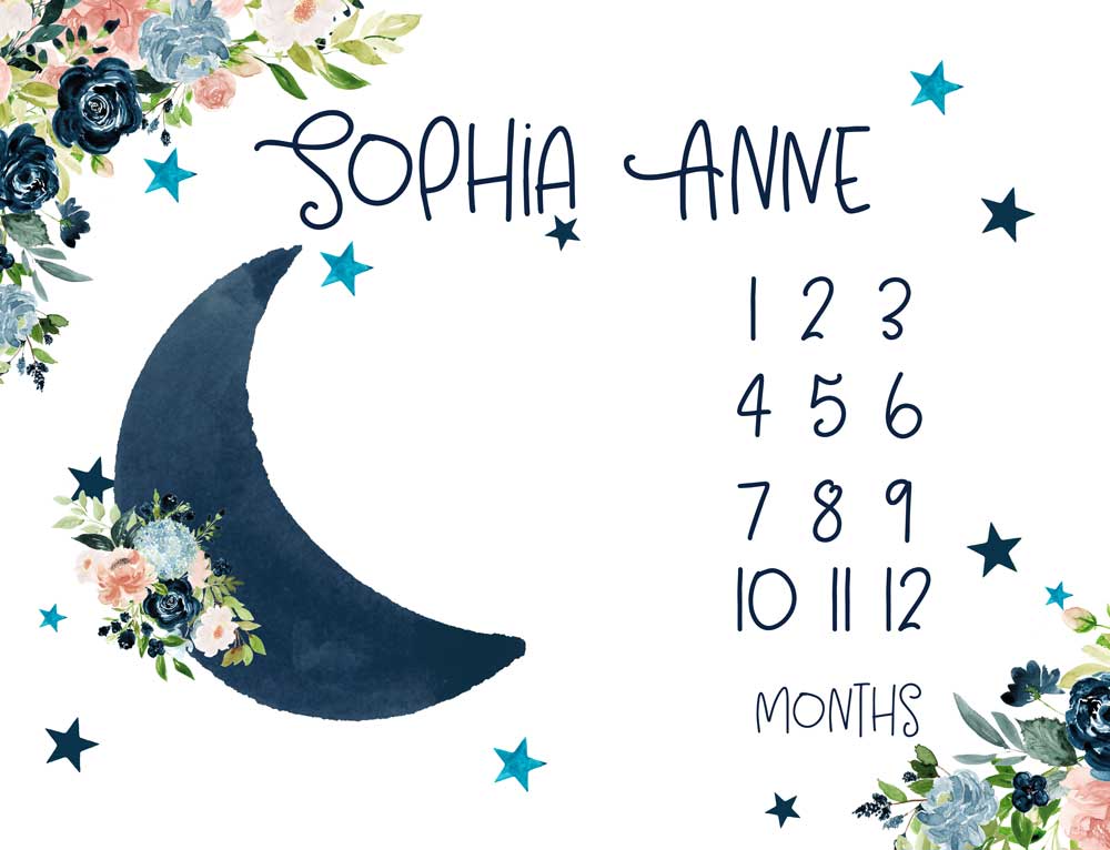 Moonlight Lullabies Moon Milestone Blanket for Girl