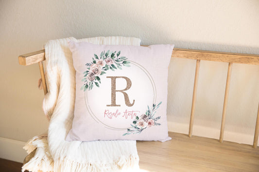 Modern Boho Monogramed Pillow for Girl