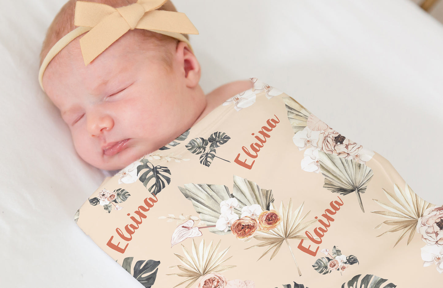 Modern Tropics Swaddle Blanket for Girl