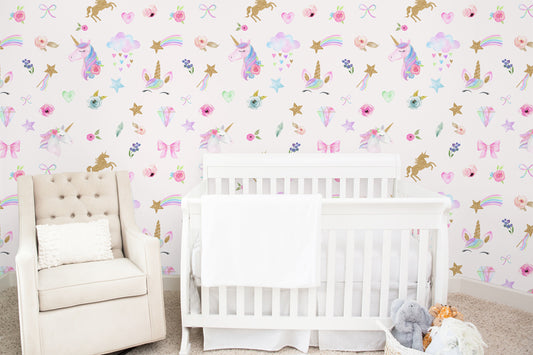 Magical Unicorns Wallpaper for Girl's Room