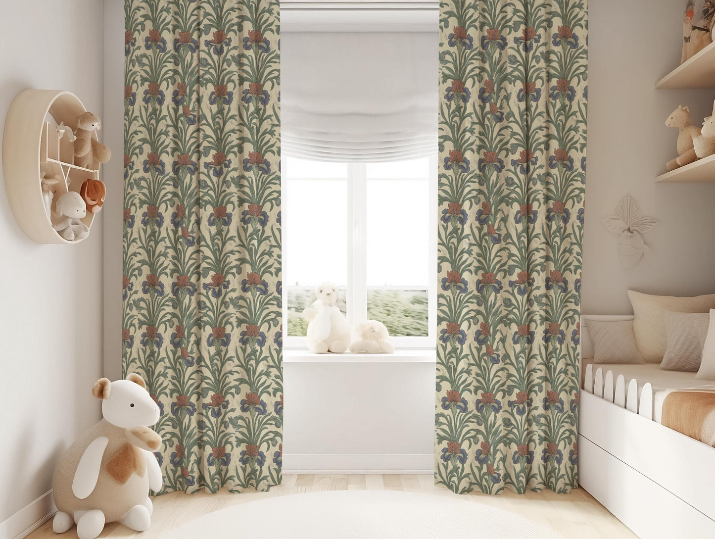 Vintage Floral Curtains, William Morris Style Blackout Curtains