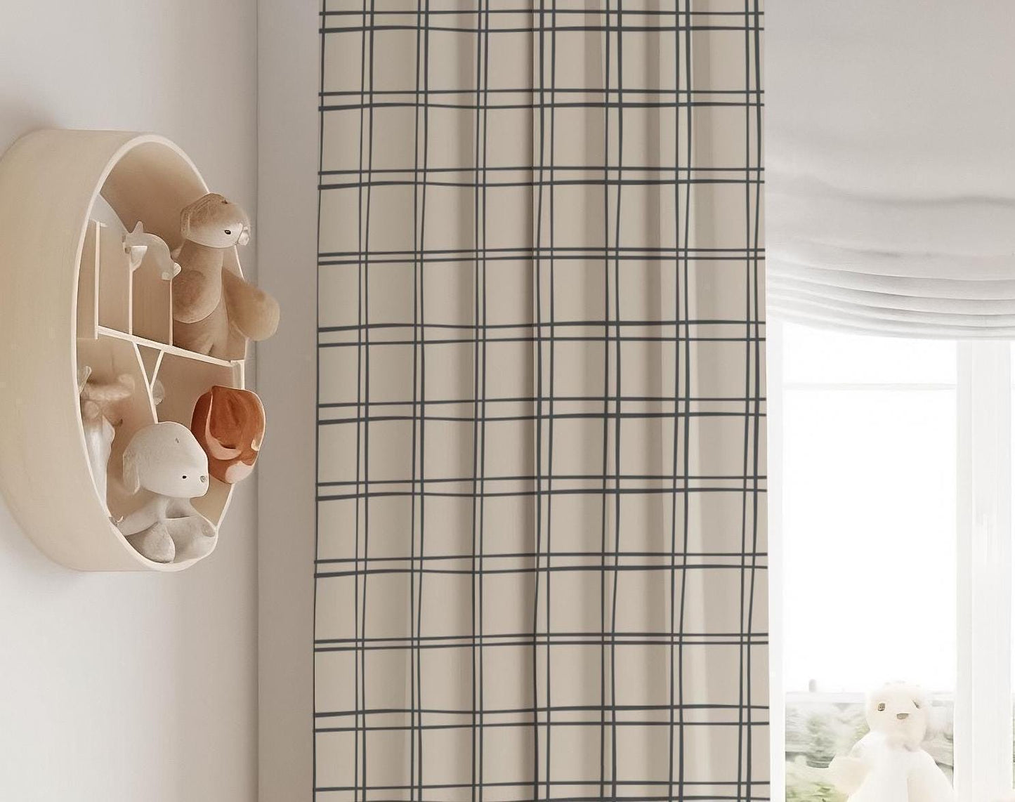 Plaid Blackout Nursery Blackout Curtains