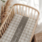 Neutral Plaid Personalized Crib Sheet for Boy