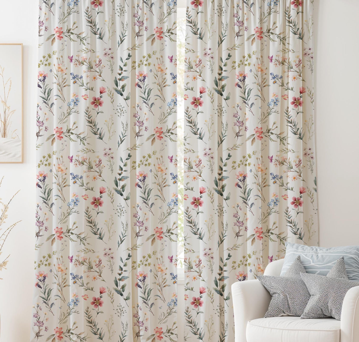 Floral Nursery , Wildflower Blackout Curtains