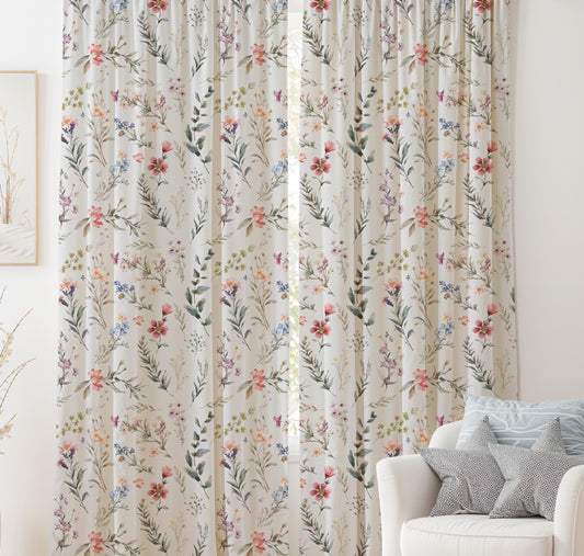 Floral Nursery , Wildflower Blackout Curtains