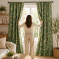 Green Botanical , Leaf Print Blackout Curtains