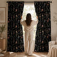 Black Floral, Moody Blackout Curtains